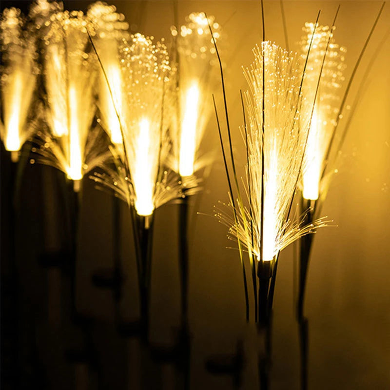 Solar “Bull-Rush” Fiber-Optic Garden Lights – Waterproof Lawn Lamps with Realistic Flower Glow