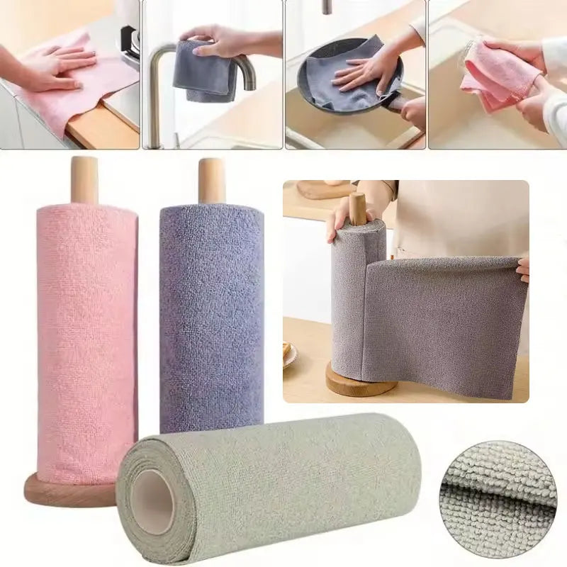 Eco Reusable Cleaning Towels – 20-Sheet Microfiber Roll for Kitchen & Home