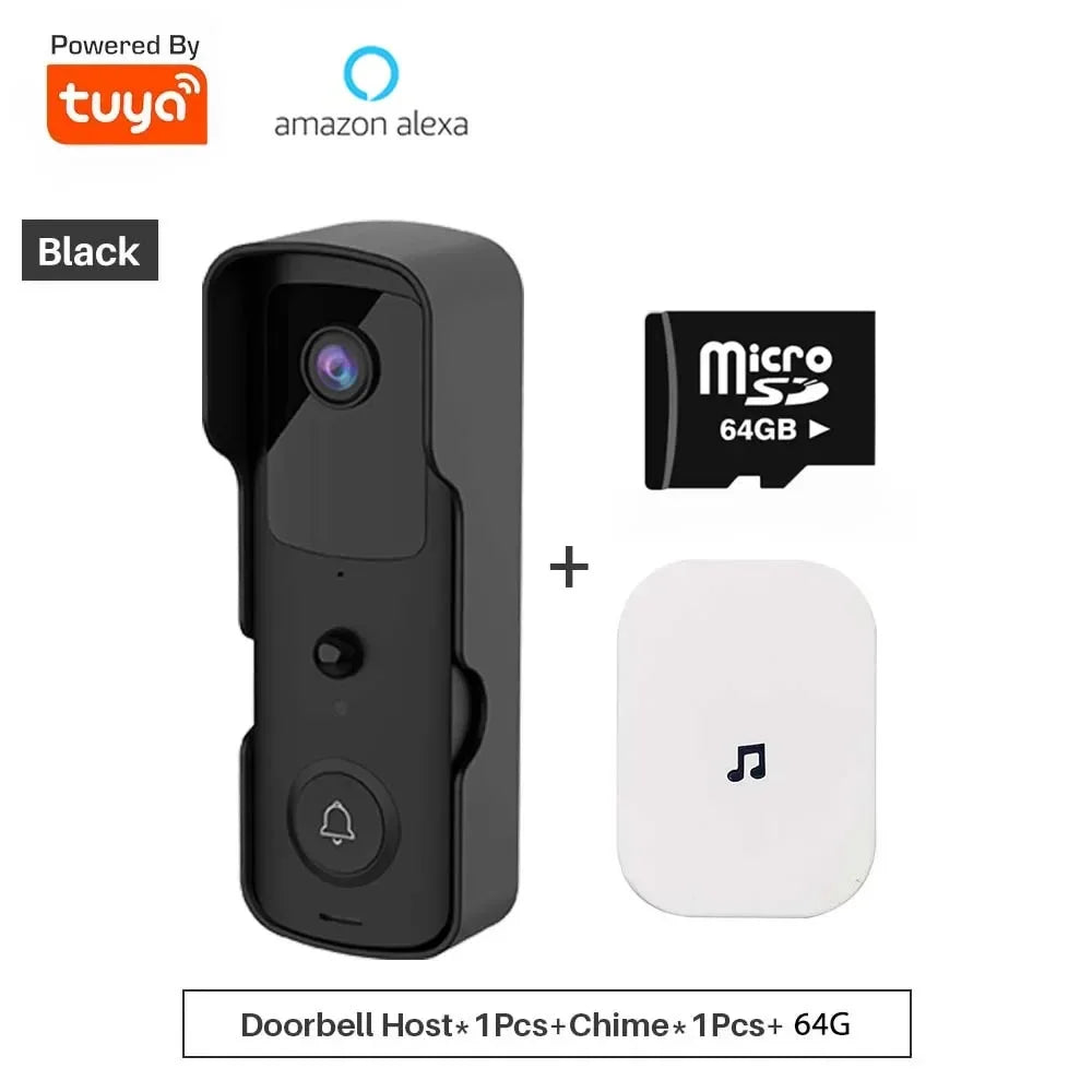 Smart 1080p Wi-Fi Video Doorbell – Two-Way Audio, Alexa Compatible, Wireless IP Home Intercom