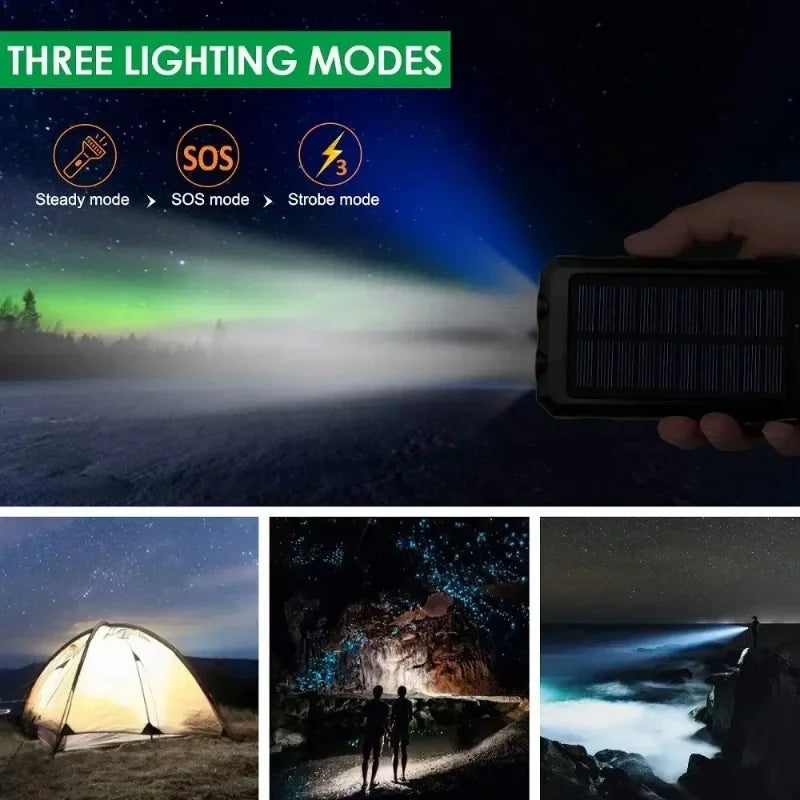 Ultra High-Capacity 200,000mAh Solar Power Bank – Dual USB, Waterproof, Built for the Wild