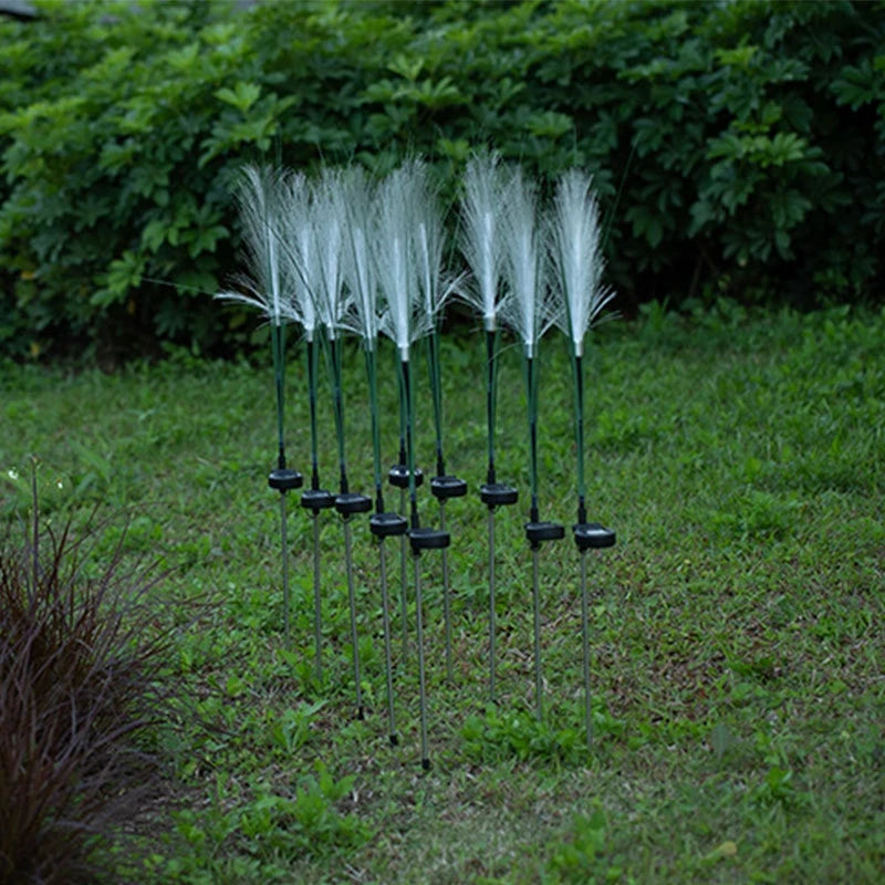 Solar “Bull-Rush” Fiber-Optic Garden Lights – Waterproof Lawn Lamps with Realistic Flower Glow