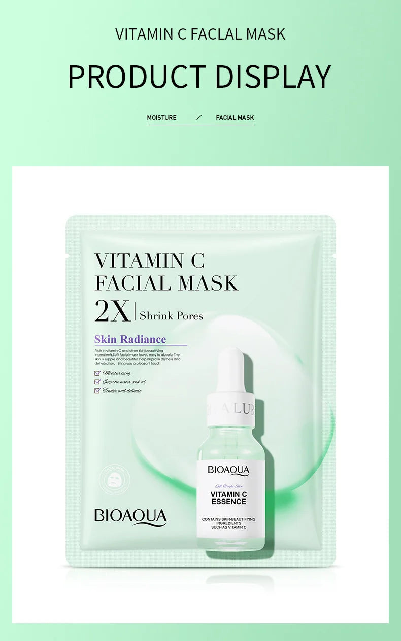 20x Centella + Collagen + Vitamin C Face Masks – BioAqua Complete Skin Renewal Set
