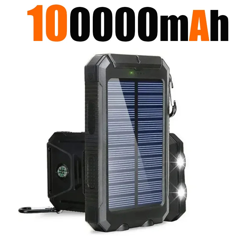 Ultra High-Capacity 200,000mAh Solar Power Bank – Dual USB, Waterproof, Built for the Wild