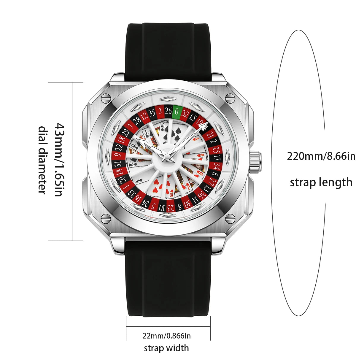 2025 VAVAVOOM Roulette Watch – Sporty & Fashion Silicone Strap with Night Light | Original Square Gift Edition