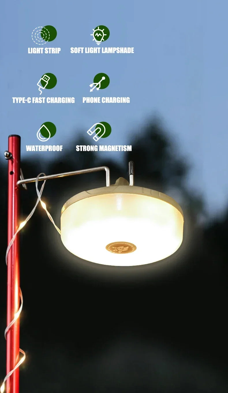 LumiTrail  Camping Lantern Line – Light, Power & Vibes in One