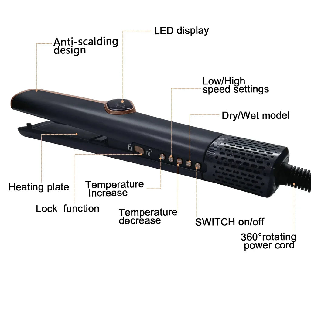 Pro 2-in-1 Hair Dryer & Curling Iron – High-Speed 10600rpm Wet & Dry Hair Styler