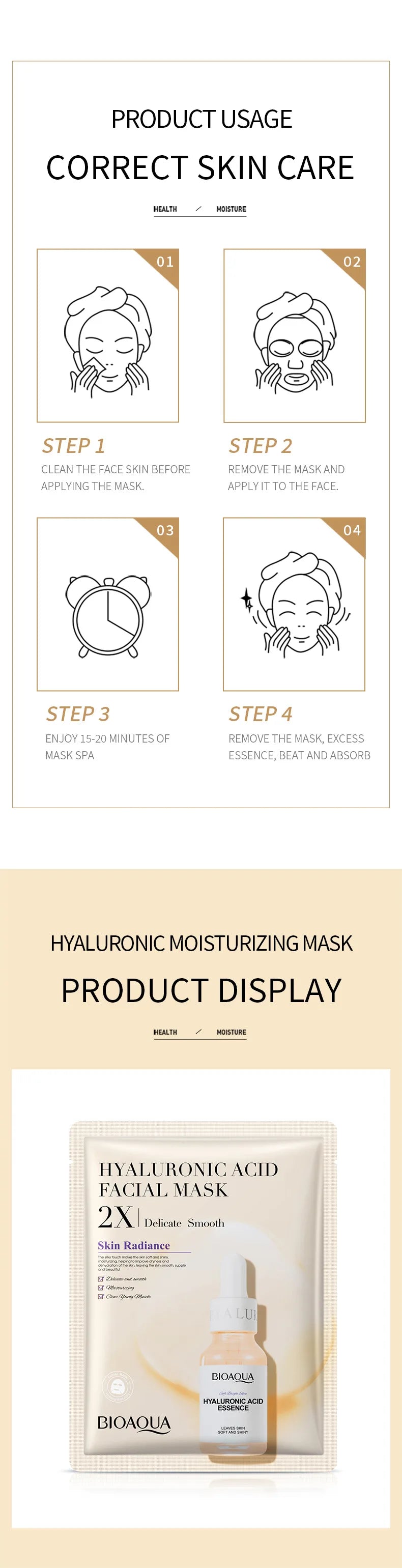 20x Centella + Collagen + Vitamin C Face Masks – BioAqua Complete Skin Renewal Set