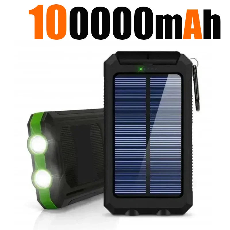 Ultra High-Capacity 200,000mAh Solar Power Bank – Dual USB, Waterproof, Built for the Wild