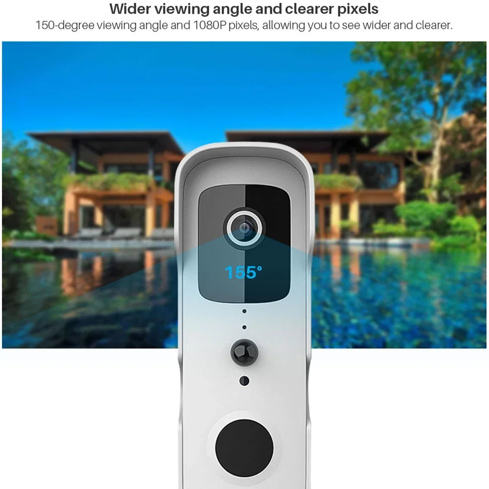 Smart 1080p Wi-Fi Video Doorbell – Two-Way Audio, Alexa Compatible, Wireless IP Home Intercom