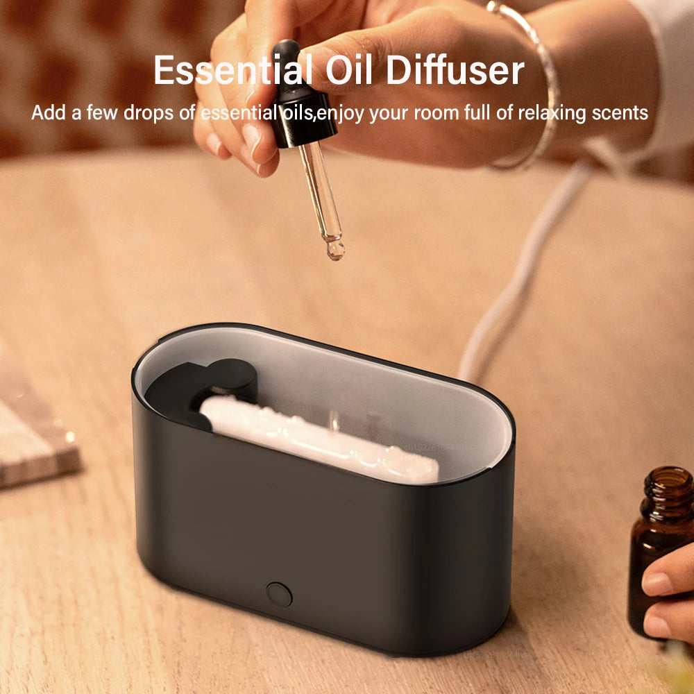 Aroma Diffuser with Flame Effect – USB Humidifier & Essential Oil Diffuser with Night Light