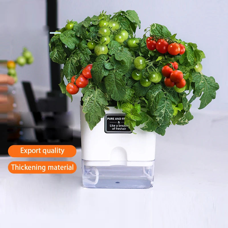 Lazy Self-Watering Plant Pot – Modern Double-Layer Design with Smart Cotton Wick | Indoor & Outdoor