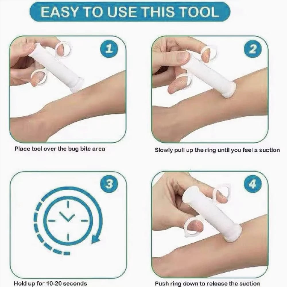Natural Insect Bite Relief Suction Tool – Pain-Free Bug Venom Extractor for Hiking & Outdoors