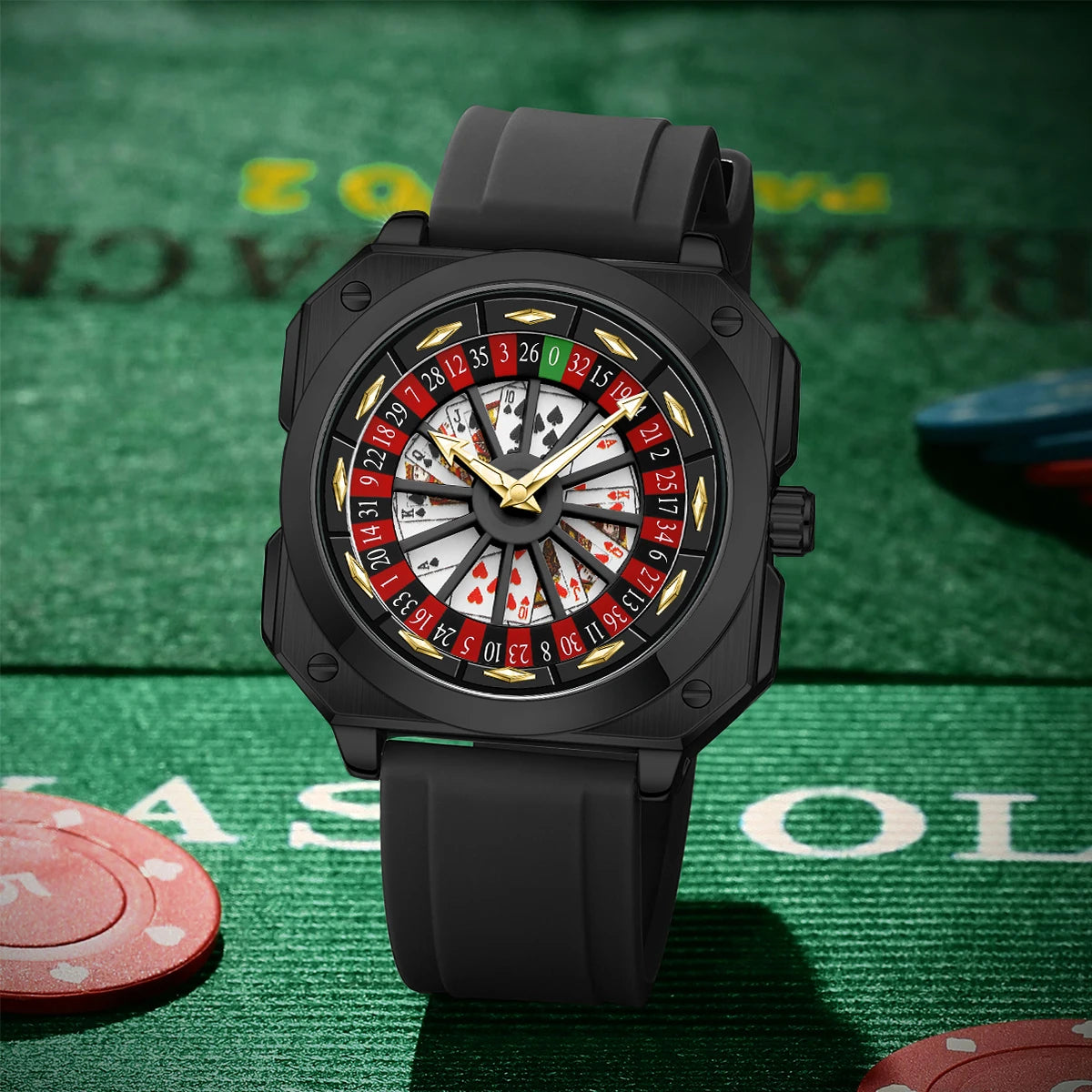 2025 VAVAVOOM Roulette Watch – Sporty & Fashion Silicone Strap with Night Light | Original Square Gift Edition