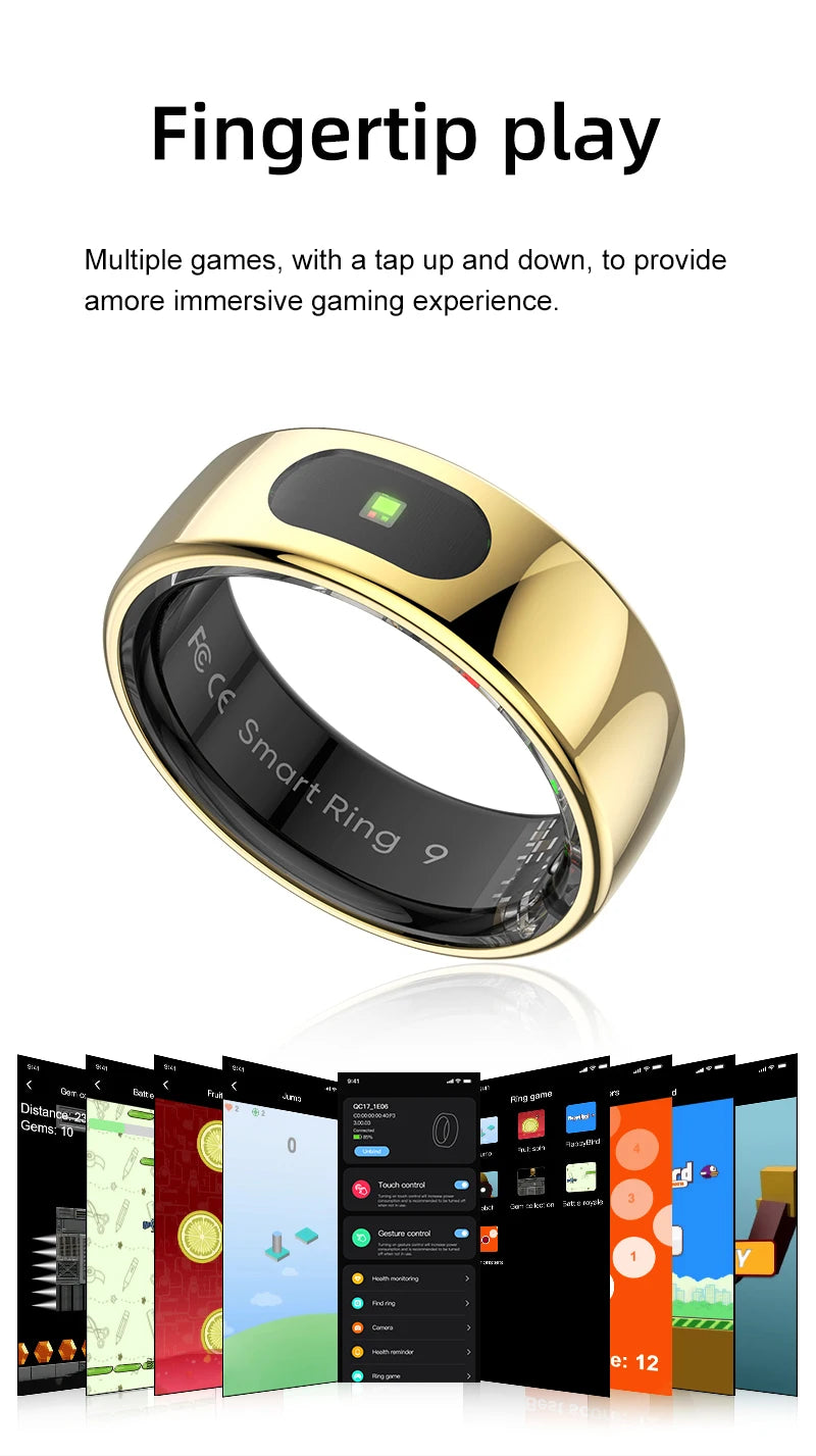R08 Smart Ring – Touch Control, Health Monitor & Waterproof IP68, Skin Temp Tracker