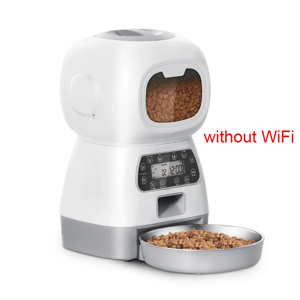 Smart Wi-Fi Automatic Pet Feeder 3.5L – Voice-Controlled Cat & Dog Food Dispenser with Timer & Slow-Feed System