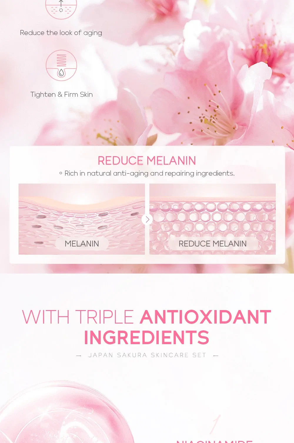 Korean Sakura Skincare Set – 5-Piece Hydration & Anti-Aging Kit by LAIKOU