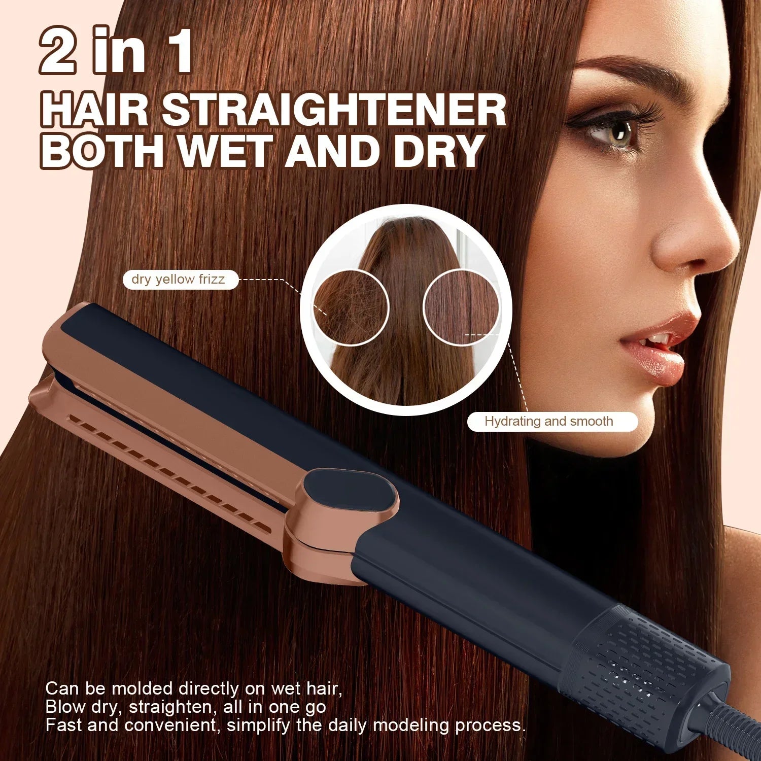 Pro 2-in-1 Hair Dryer & Curling Iron – High-Speed 10600rpm Wet & Dry Hair Styler
