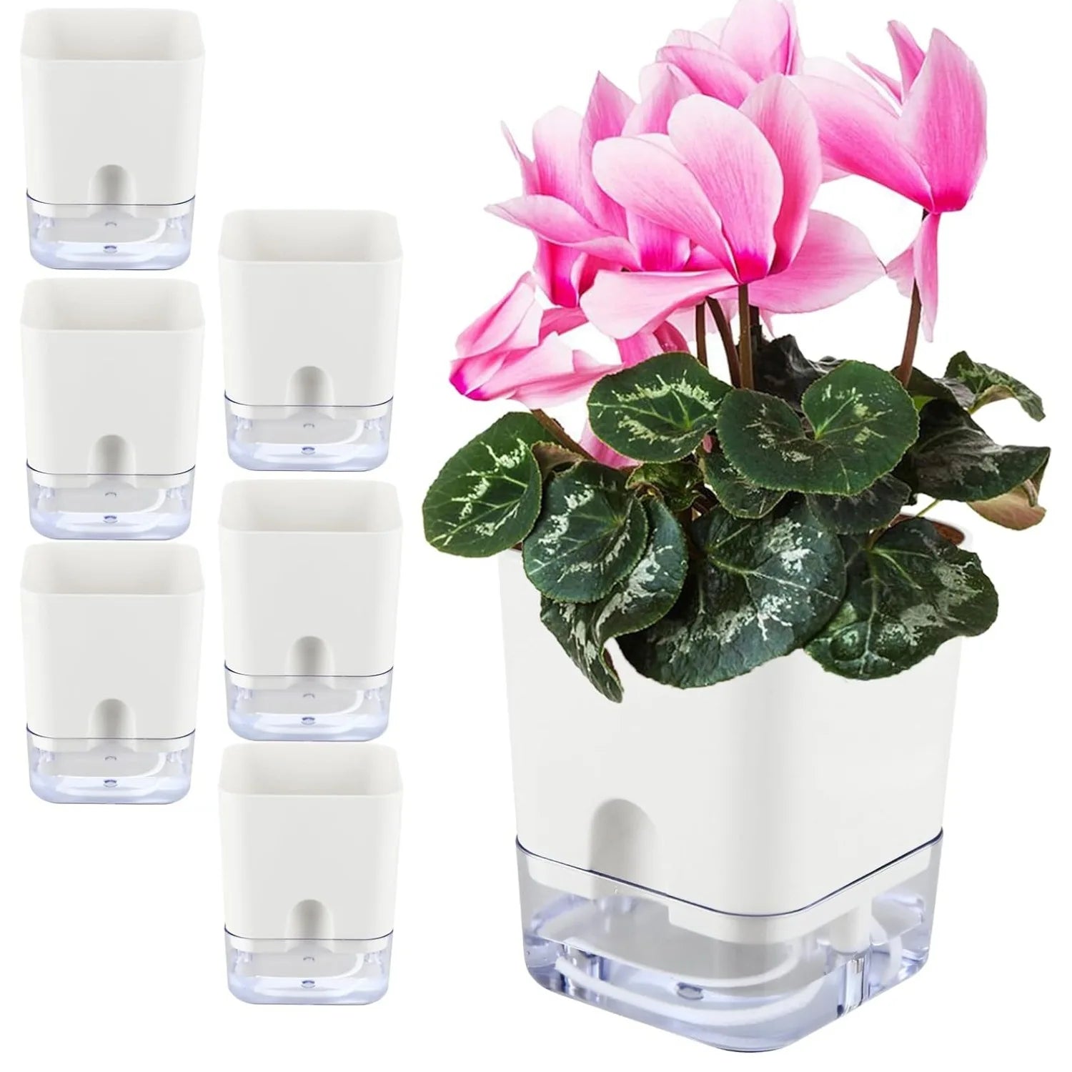Lazy Self-Watering Plant Pot – Modern Double-Layer Design with Smart Cotton Wick | Indoor & Outdoor