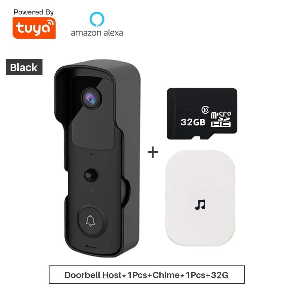 Smart 1080p Wi-Fi Video Doorbell – Two-Way Audio, Alexa Compatible, Wireless IP Home Intercom