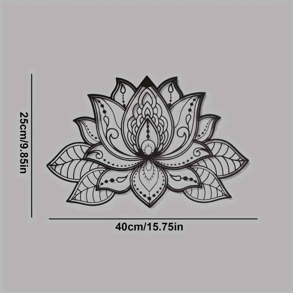 Lotus Mandala Metal Wall Art – Spiritual & Elegant Boho Decor for Home or Meditation Spaces，