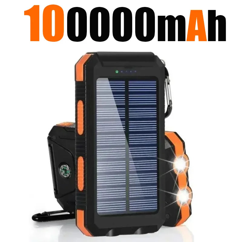 Ultra High-Capacity 200,000mAh Solar Power Bank – Dual USB, Waterproof, Built for the Wild