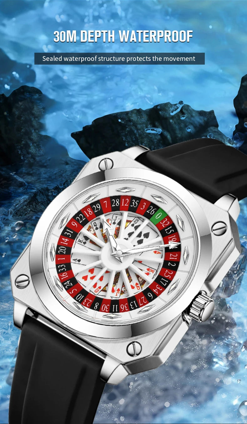 2025 VAVAVOOM Roulette Watch – Sporty & Fashion Silicone Strap with Night Light | Original Square Gift Edition